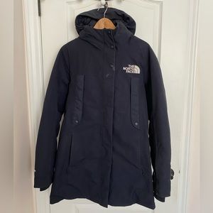 Dark blue North Face parka Medium